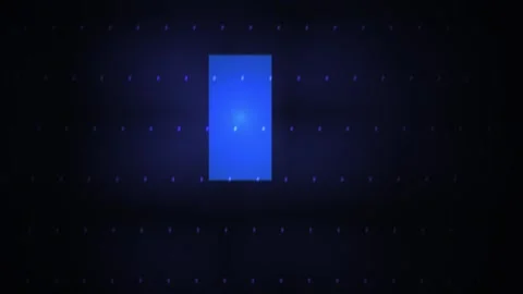 Abstract digital technology background with a glowing blue rectangle. Stock Footage 334451276