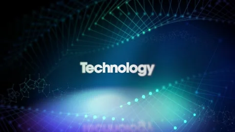 Abstract digital technology background with glowing dna helix structure and.. Stock Footage 337404704
