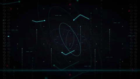 Abstract Digital Technology Background with Glowing Blue Lines and Data Stream Stock Footage 339317021
