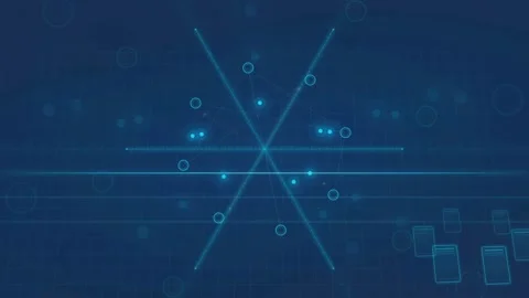Abstract Digital Technology Background with Glowing Blue Lines and Data Points Stock Footage 339317909