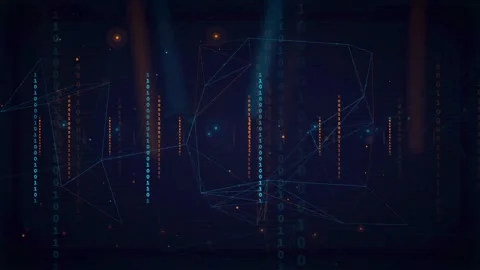 Abstract digital technology background with glowing blue network lines and Stock Footage 339319654