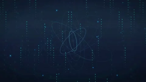 Abstract Digital Technology Background with Glowing Blue Data Particles and Stock Footage 339324099