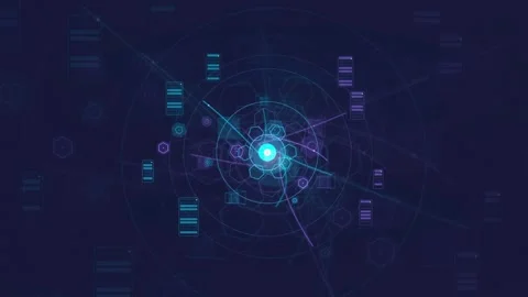 Abstract Digital Technology Background with Glowing Blue Network Connections Vidéo 340394172