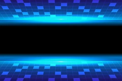 Abstract digital technology background with glowing blue grid 스톡 일러스트