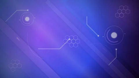Abstract Digital Technology Background with HUD Elements and Glowing Lines. Stock Footage 336620551