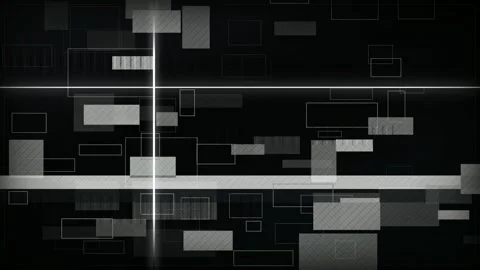 Abstract Digital Technology Background with Moving Geometric Rectangles and Stock Footage 345753126