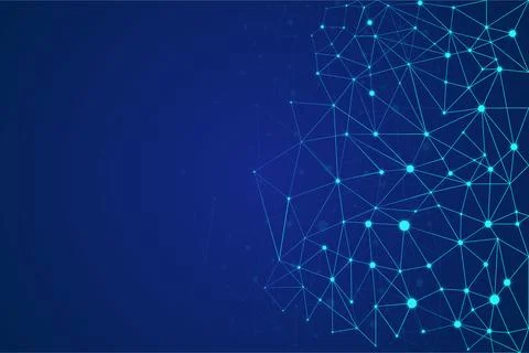 Abstract Digital Technology Background with Network Connection Lines and Da.. Stock Illustration