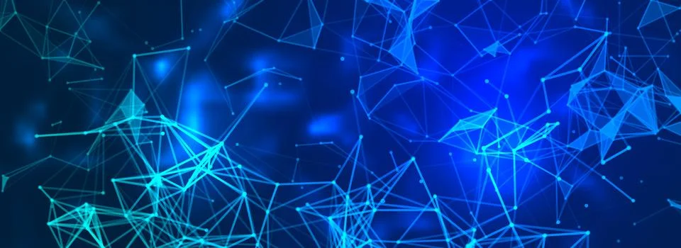 Abstract digital technology background with polygonal shapes, connecting do.. Stock Illustration
