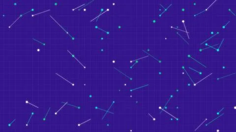 Abstract Digital Technology Background with Purple Grid and Teal Connectivi.. 스톡 일러스트