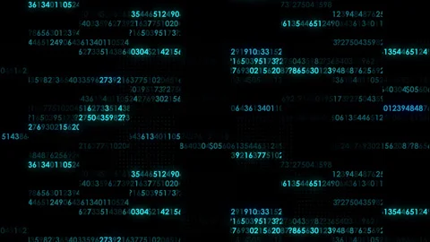 Abstract digital technology background. Random digits and numbers. Big data Stock Footage 178520467