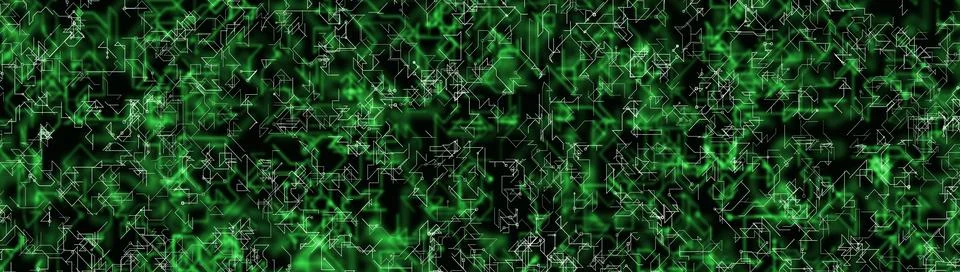 Abstract digital technology background with white circuit lines over glowin.. Stock Illustration