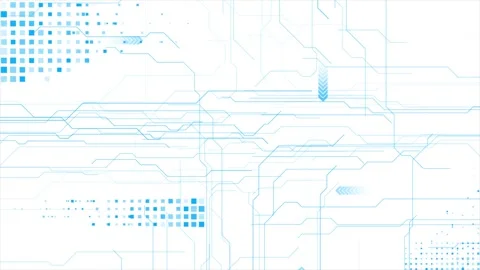 Abstract digital technology blue circuit board line futuristic motion background Stock Footage 341663500