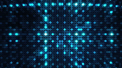 Abstract digital technology blue grid line mosaic tile pattern loop motion Stock Footage 160480846