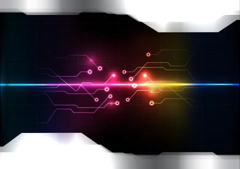 Abstract digital technology circuit system connection signal background templ Stock Illustration