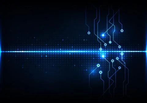 Abstract digital technology circuit system signal concept background template Stock Illustration