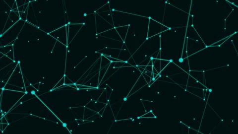 Abstract digital technology. Communication background. Dots and glowing par.. Stock Illustration