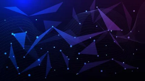 Abstract digital technology concept with connecting dots and lines. Stock Illustration