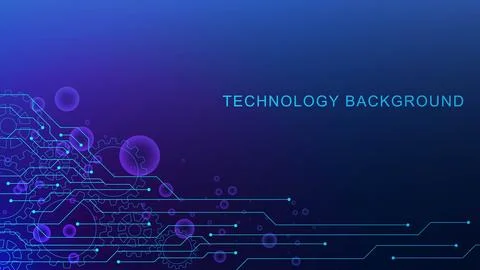 Abstract digital technology concept with electronic circuit board. Illustrazione stock