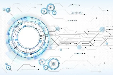 Abstract digital technology concept. High tech computer innovation on the gre Stock Illustration