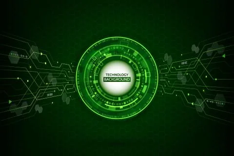 Abstract digital technology concept. High tech computer innovation on the gre Stock Illustration