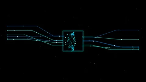 Abstract digital technology concept with interconnected lines and glowing p.. Stock Footage 344240361