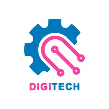 Abstract digital technology design - vector logo template concept illustration Stock Illustration