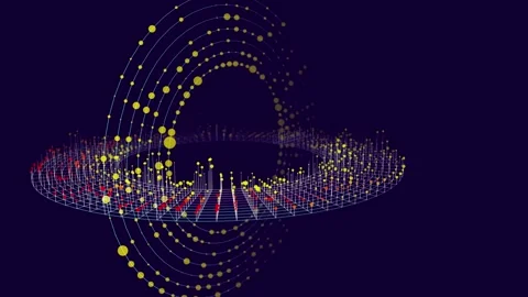 Abstract digital technology disks. Big Data. Circles from color data radial.. 库存影片 333980002