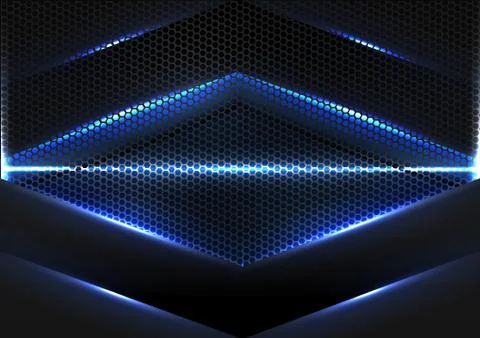 Abstract digital technology future metal hexagon space cyber background vecto Stock Illustration