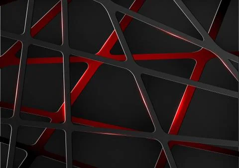 Abstract digital technology future metal red cyber space background template Stock Illustration