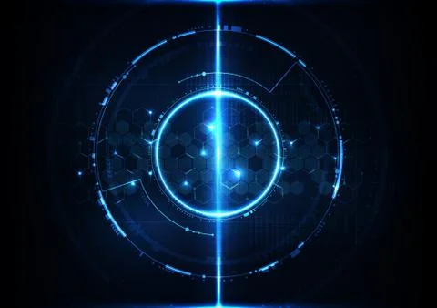 Abstract digital technology futuristic hexagonal data background vector Stock Illustration
