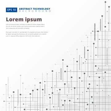 Abstract digital technology geometric lines dots background, Vector Illustrazione stock