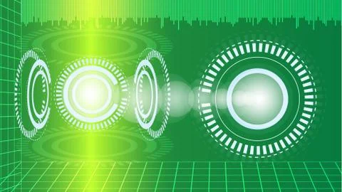 Abstract digital technology green background. Stock Illustration