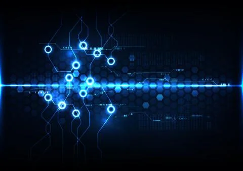 Abstract digital technology hexagonal operation board concept background vect Stock Illustration