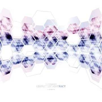 Abstract digital technology hexagonal surrounding space background vector Stock Illustration