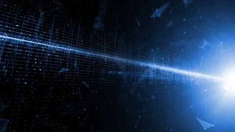 Abstract digital technology lines and dots motion network Stock Footage 334817010