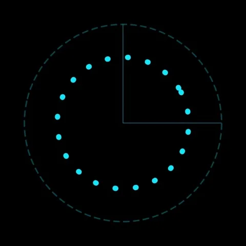 Abstract Digital Technology Loading Indicator Loop with Glowing Blue Dots o.. Vídeo Stock 329183232