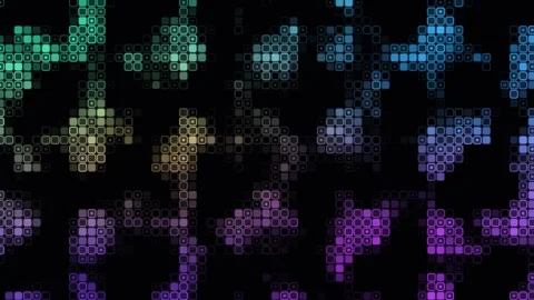 Abstract Digital Technology Matrix with Glowing Color Gradient Vídeo Stock 344167211