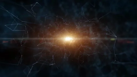 Abstract digital technology network lines and dots motion Stock Footage 323322786