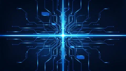 Abstract digital technology operating system circuit background template vect Stock Illustration