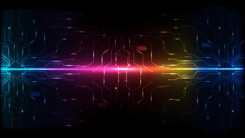 Abstract digital technology operating system circuit colorful background temp Stock Illustration