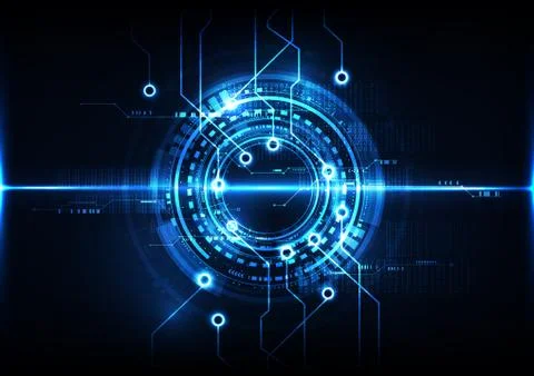 Abstract digital technology operational system cyber background vector Stock Illustration