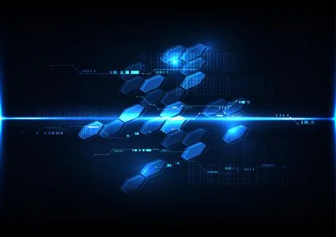 Abstract digital technology operational system hexagonal cyber background vec Stock Illustration