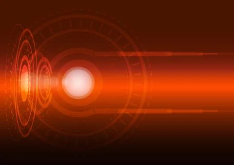 Abstract digital technology orange background. Stock Illustration