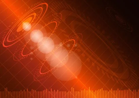 Abstract digital technology orange background. Stock Illustration