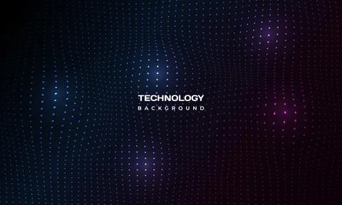 Abstract digital technology particles mesh dark background. Stock Illustration