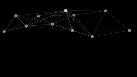 Abstract digital technology plexus background of white animated lines and do Stock Footage 313213767