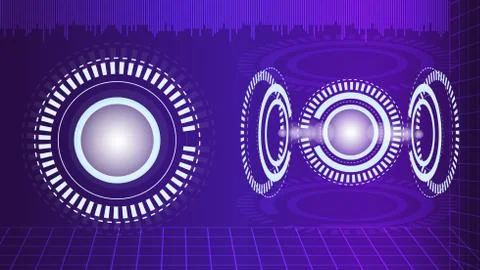 Abstract digital technology purple background. Stock Illustration
