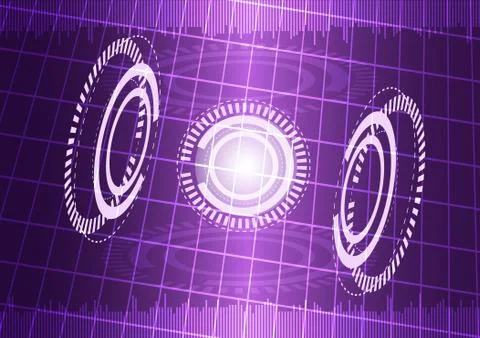 Abstract digital technology purple background. Stock Illustration