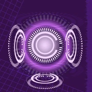 Abstract digital technology purple background. Illustrazione stock