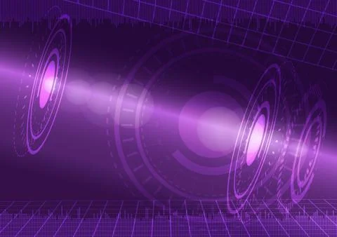Abstract digital technology purple background. Stock Illustration